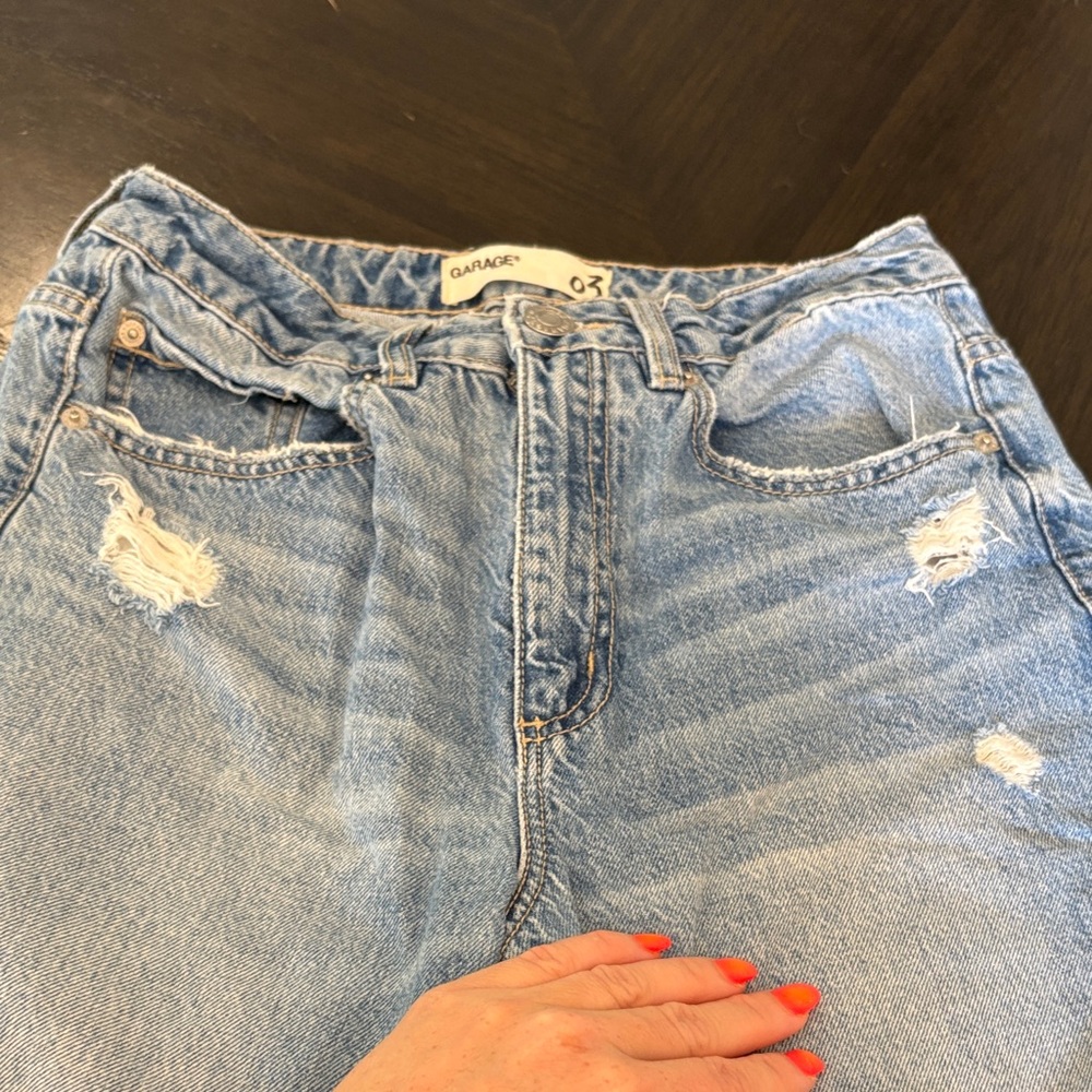 Garage Women's Light Blue Ripped Boyfriend Jeans